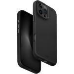 Uniq iPhone 16 Pro Max (6.9") Lyden Vegan Leather Case - Dallas Black MagSafe Compatible - Premium Vegan Leather - Aluminium Camera Lens Bezel and Side Buttons