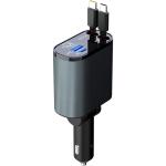 Valore AC207 4-IN-1 Car Charger with Bulit in retractable cables