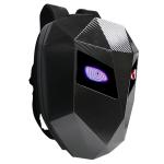 BIOSLED LOY Knight Programmable LED Display Backpack - Support DIY Text, Image & animation display Carbon Fiber Textured Surface - Capacity for Full Face Helmet - Motorcycle Scooter Commute use