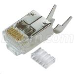 HyperLink Technologies TDS8PC5-50PK Cat5e Shielded RJ45 Plug with Strain Relief - 50PK