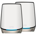 NETGEAR Orbi RBK862S AX6000 Tri-band Mesh WiFi 6 System White - 2 Pack, One 10Gbps WAN port, NETGEAR Armor 1-year subscription included