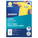 AVERY Kids Fabric Name Badge Labels - L7432 - 72x30mm - 140 Labels