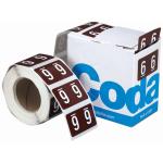 Codafile Label Numeric 6 - 25mm - 500 Labels / Roll