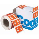 Codafile Label Numeric 8 - 25mm - 500 Labels / Roll