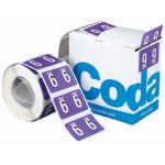 Codafile Labe Numeric 9 - 25mm - 500 Labels / Roll