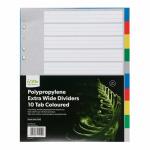 Icon PP Dividers Extra Wide - 10 Tab - Coloured