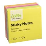 Icon Sticky Notes - 75mm x 75mm - 5 Pack - Neon