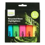Icon IHLRASSTNB Recycled  Neon Highlighters Chisel Tip 4+1 Bonus Pack
