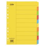 Icon IF601 Cardboard Dividers 10 Tab Coloured