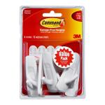 3M Command Hooks 17001-6 Hooks with Strips - Value Pack