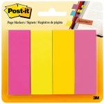 3M 10448 Post-it Page Markers 671-4AU 22x73mm Assorted, Pack of 4