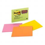 3M Post-it Super Sticky Lined Notes 660-SS Asst Colours 101mm x 152mm 90 Sheet Pads - 1 Packet