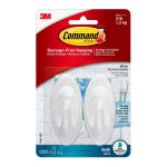 3M Command Bathroom Hook 17086Q-BES Medium White - Pack of 2