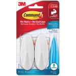 3M 11177 Command Wet Area Hook 17081WD Medium White, Pack of 2