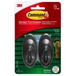 3M 11180 Command Outdoor Terrace Hooks 17086S-AWES Medium Slate, Pack of 2