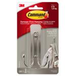 3M 11239 Command Hook 17036BN-ES Large Double Brushed Nickel