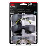 3M 11337 3M SecureFit Safety Eyewear SF400-W-3PK-PS Assorted, Pack of 3