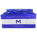 Matthews MPH2330 FP Recycled Bin Liner w/Handles 60L - Blue, 600mm x 1000mm x 30mu (500) 50 Bags/Pack 500 Bags/Box 40 Boxes/Pallet, priced for Per Box, MOQ is 1 Box