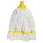 Matthews MPH33625 Looped Microfibre Mop Head - White/Yellow, 25mm x 350g / 330mm (12) 1 Head/Pack12 Heads/Box priced Per Each, MOQ 1 Unit