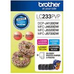 Brother LC233PVP Combo Pack with 40 Sheets of 6x4 Photo Paper for Brother DCPJ4120DW / DCPJ562DW / MFCJ4620DW / MFCJ480DW / MFCJ5320DW / MFCJ5720DW / MFCJ680DW / MFCJ880DW Printer
