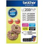 Brother LC233PVP Combo Pack with 40 Sheets of 6x4 Photo Paper for Brother DCPJ4120DW, DCPJ562DW, MFCJ4620DW, MFCJ480DW, MFCJ5320DW, MFCJ5720DW, MFCJ680DW, MFCJ880DW Printer