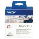 Brother DK22113 Continuous Film Label Roll - 62mm width - 15.24m Length - Black on Clear