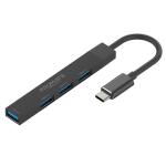Promate LITEHUB-4.BLK  4-in-1 Ultra-Slim Multi Port Hub. Includes USB-C & USB-A Adapter. 4x USB-A Ports, Transfer Rate up to 480Mbps, Compatible with Win & Mac. Easy Plug & Play. Black