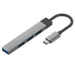 Promate LITEHUB-4.GRY  4-in-1 Ultra-Slim Multi Port Hub. Includes USB-C & USB-A Adapter. 4x USB-A Ports, Transfer Rate up to 480Mbps, Compatible with Win & Mac. Easy Plug & Play. Black