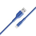 Promate XCORD-AI.BL 2A - 480Mbps USB-A to Lightning Cable - 1m - Blue Super Flexible - Data & Charge