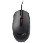 Promate 3-Button Wired Optical Mouse with 1200dpi - Eronomic Design with up to 6 Million Keystrokes - Anti-Slip Silicone Grip - 1.5m Cable - Plug & Play - Ambidextrous Design - Black