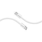 Promate ECOLINE-CI120.WT 27W PD - 480Mbps USB-C to Lightning Cable - 1.2m - White Fabric Braided - 25000+ Bend Lifespan - Data & Charge