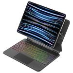 Promate FLEXKEYS-11PRO  Folio Touch Wireless iPad Keyboard Case with RGB Backlight & SmartConnector.Multi-Gesture Trackpad, Ultra-Slim, Snap & Play, Includes 79cm Cable, Quiet Keys.