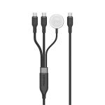 Promate 100W PD - 480Mbps USB-C Multi-Connector Cable - 1.4m - Black Apple Watch Charger - 2x USB-C Connectors - Data & Charge
