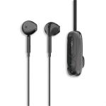 Promate LATCH.BLK  Clip-On BT Wireless Dynamic Earphones with Magnetic Collar Clip Up to12hrsPlaytime, Inline Controls, Ergonomic Earbuds, 90mAh Battery Capacity, 10m Operating Distance. Black