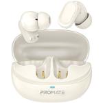 Promate In-ear HD TWS BT Earbuds with Intellitouch & 400mAh Charging Case - ErgonomicFit, up to 6-Hours Playback, 2x 35mAh Earphone Battery, Water Resistant, Auto Pairing - White Colour
