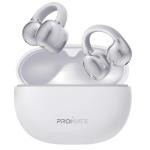 Promate AIRCLIP-WHT  Open Ear Clip-on Bluetooth Earbuds with Intellitouch Smart Control.Includes500mAh Recharging Battery Case, Up to 28 Hours Play Back, Water Resistant, White