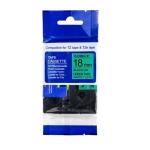 Brother TZEFX741 18mm Black on Green Flexible ID Laminated Label Tape
