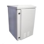 Dynamix RODW12-600FK 12RU Vented Outdoor Wall Mount Cabinet. (611 x 625 x 640mm). IP45 rated. Lockable front door. Supplied with dual extractor fans, and input/output air filters. Made from rolled steel. Grey