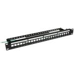 Dynamix PP-UKSTP-24RMB Horizontal 19 1RU Unloaded  24 Port STP Patch Panel, with Rear Cable Managementbar.IncludesEarthing Wire and Plastic Labelling Kit. RoHS, Numbered 1-24
