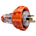 RackPower KNFP18-02 10A 3 pin lock plug Orange - Generic P310 (IP66)