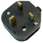 RackPower KNUP99-01 UK plug 13A fused Black with grommet