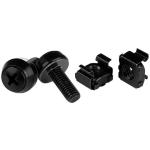 StarTech.com CABSCREWM62B M6 x 12mm - Screws and Cage Nuts - 100 Pack Black