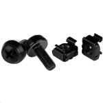 StarTech.com CABSCREWM6B M6 Screws & Cage Nuts - 50 Pack Black
