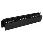 StarTech.com Horizontal 2U Server Rack Cable Management Finger Duct w/ Cover - 19" Network Rack Wire Duct Raceway Panel - Slotted Wire Duct - CMDUCT2U
