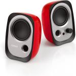 Edifier R12U USB Multimedia PC Speakers - Red - USB-powered with 3.5mm AUX input - 4W RMS - Headphone output - Bass reflex port - Compact design