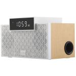 Edifier MP260 20W Portable Tabletop Bluetooth Alarm Clock Speaker - White Premium Wooden Finish - 3.5mm + USB + Micro SD Inputs - Auto-Brightness - Powerful Bass - Up to 7 Hours Playtime