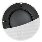 KEF Ultra Thin Bezel 8   Round In-Ceiling Subwoofer. Ultra thin 59mm mounting depth. Can be usedasamono or stereo subwoofer. Paintable grill. Cut out 240mm. Sold as each.