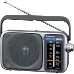 Panasonic RF-2400 Portable AM/FM Radio - Silver 3.5mm Headphone Jack - AC or battery power - Takes 4x AA batteries (sold separately)