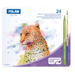 Milan Coloured Pencils Set Wood Free Water Soluble 25 Pieces