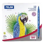 Milan Markers Fibre Tip Double Ended Metal Box Pack of 12
